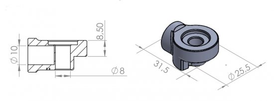 Mirror adaptor PUIG 9532N Negru to handlebar