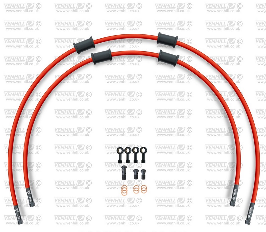 CROSSOVER Front brake hose kit Venhill SUZ-10021FB-RD POWERHOSEPLUS (2 conducte in kit) Red hoses, black fittings