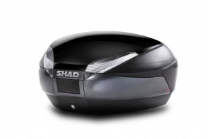 Top case cu capac colorat SHAD SH48 Black metal with PREMIUM SMART lock