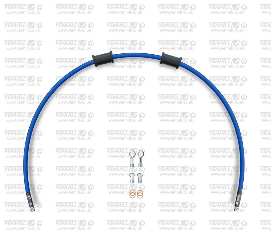 Kit conducta frana spate Venhill YAM-10005R-SB POWERHOSEPLUS (1 conducta in kit) Solid blue hoses, chromed fittings