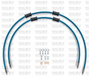 CROSSOVER Front brake hose kit Venhill SUZ-10021F-TB POWERHOSEPLUS (2 conducte in kit) Translucent blue hoses, chromed fittings