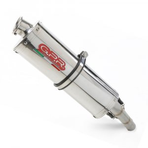 Dual slip-on exhaust GPR TRIOVAL Polished Stainless Steel including removable db killers and link pipes