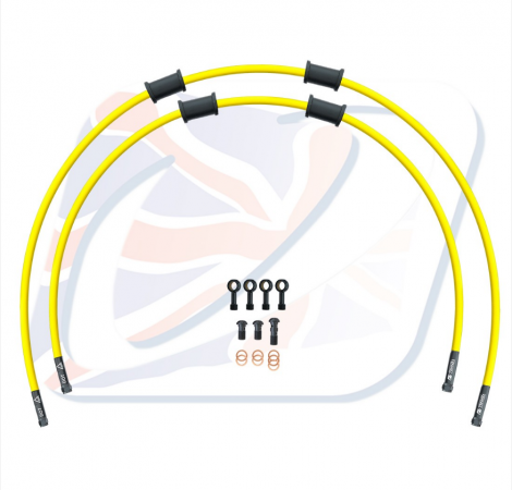 CROSSOVER Front brake hose kit Venhill POWERHOSEPLUS (2 conducte in kit) Yellow hoses, black fittings pentru SUZUKI GSX-R 1000