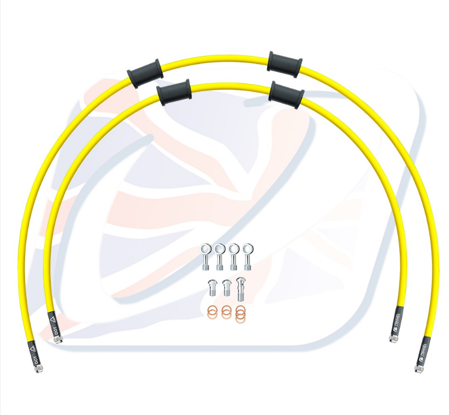 CROSSOVER Front brake hose kit Venhill SUZ-10021F-YE POWERHOSEPLUS (2 conducte in kit) Yellow hoses, chromed fittings