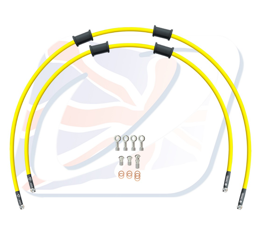 CROSSOVER Front brake hose kit Venhill SUZ-10021FS-YE POWERHOSEPLUS (2 conducte in kit) Yellow hoses, stainless steel fittings